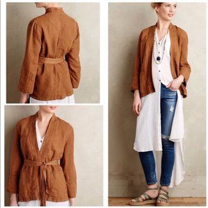 Anthropologie Hei Hei linen wrap jacket
